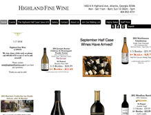 Tablet Screenshot of highlandfinewine.com